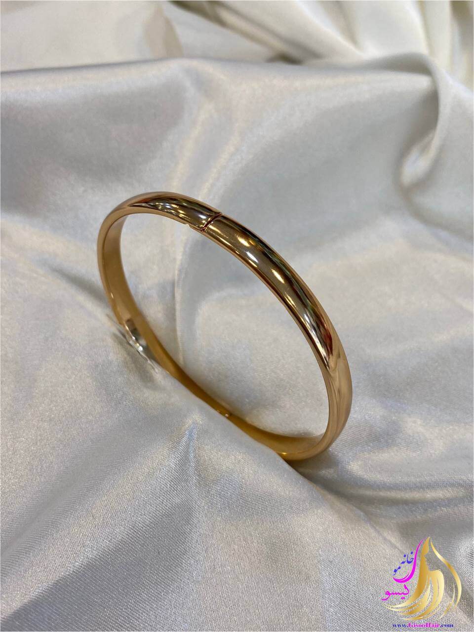 دستبند النگویی آینه ای رزگلد برند ژوپینگ دستبند النگویی آینه ای رزگلد برند ژوپینگ