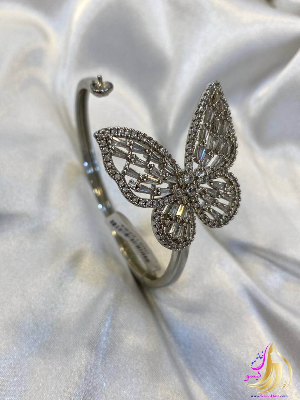 دستبند النگویی بنگل زنانه پروانه نقره ای برند ysx دستبند النگویی بنگل زنانه پروانه نقره ای برند ysx