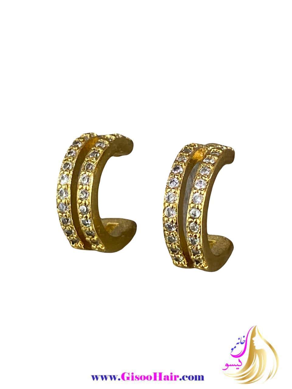 گوشواره میخی ژوپینگ نیم دایره گوشواره میخی ژوپینگ نیم دایره