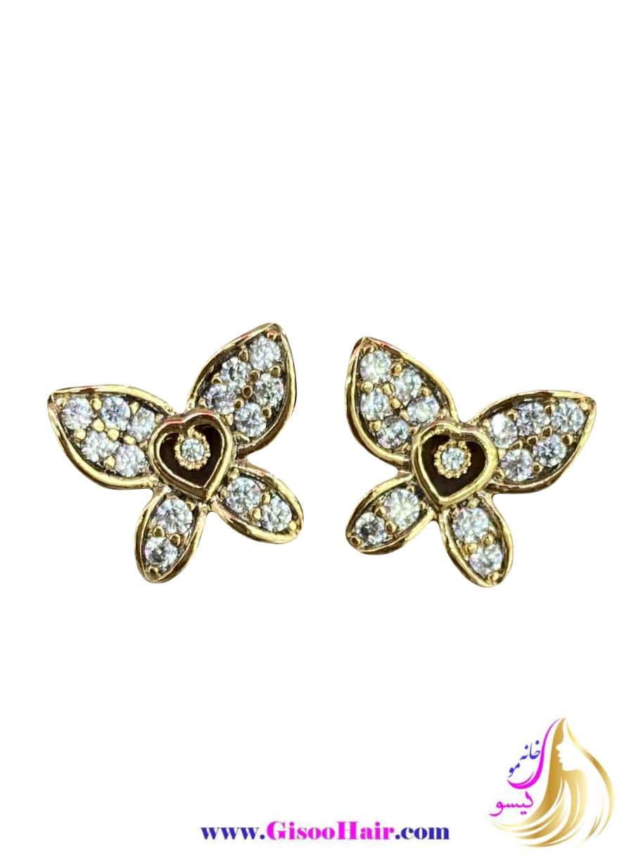 گوشواره میخی ژوپینگ طرح پروانه گوشواره میخی ژوپینگ طرح پروانه