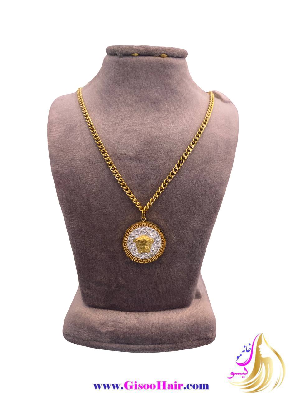گردنبند پلاک زنجیر استیل طرح ورساچه گردنبند پلاک زنجیر استیل طرح ورساچه