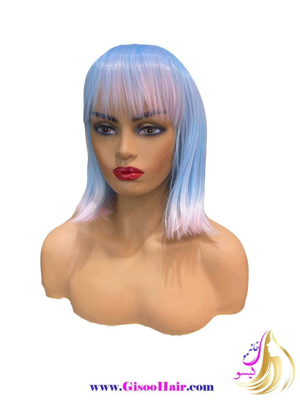 کلاه گیس (پوستیژ) مصری آبی صورتی کلاه گیس (پوستیژ) مصری آبی صورتی